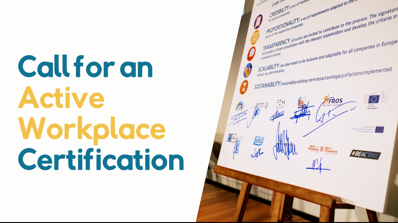 CALL FOR AN ACTIVE WORKPLACE CERTIFICATION